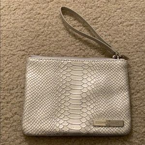 Metallic Sliver Snake Skin Makeup Bag (3 for 15)